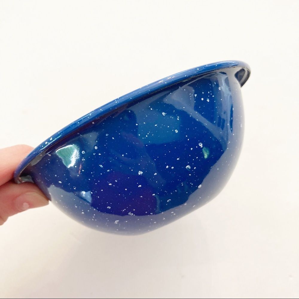graniteware blue speckled small bowl